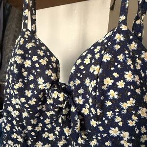 Floral Blue and White Dress